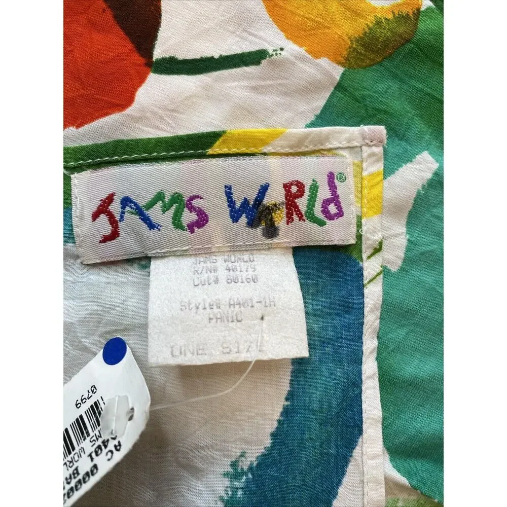 Jams World Patchwork Headwrap Scarf OS Colorful multi rayon USA Tropical NEW